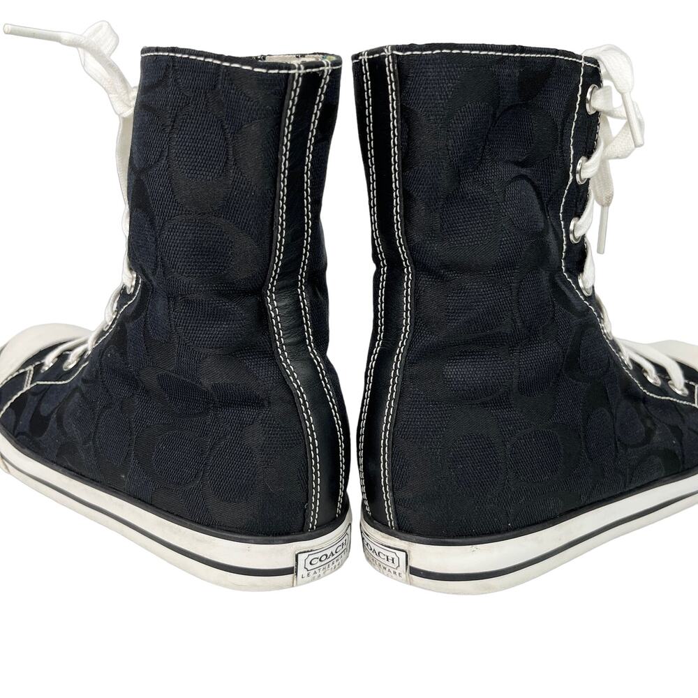 Coach Bonney Butterfly Black Hi Top Fold Over Sneakers 7 - Picture 14 of 14